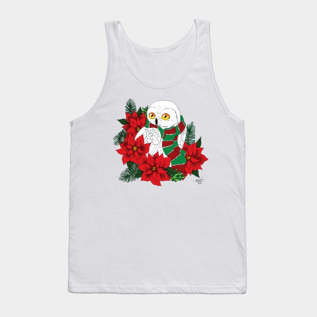 Christmas Snowy Owl Tank Top by tigressdragon